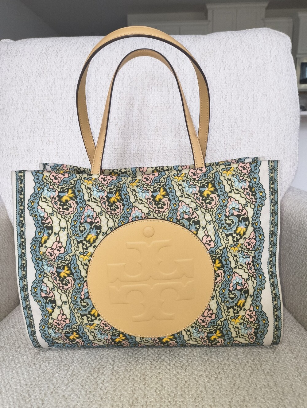 TORY BURCH Pastel Floral Print Tote